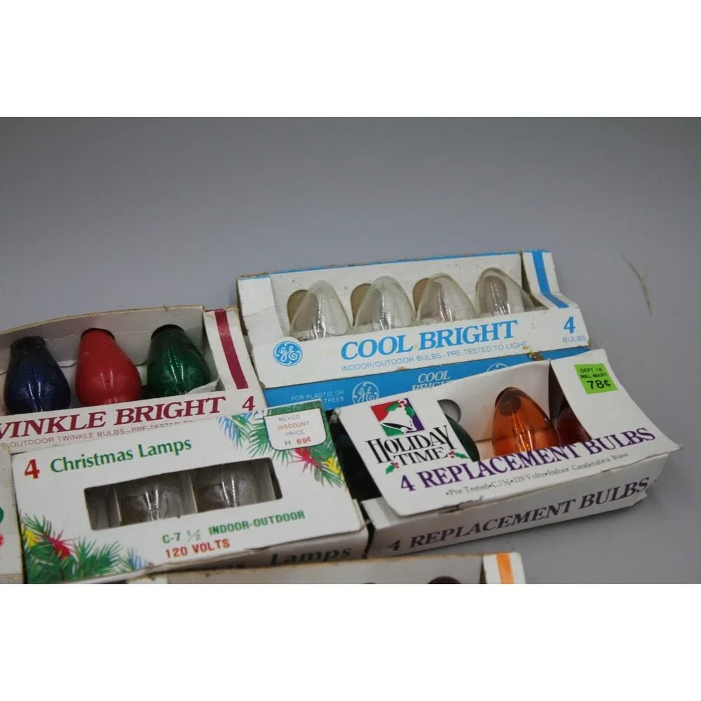 55+ Pcs C7 Replacement Bulb Lot Light Christmas Vintage Twinkle Bright Cool GE